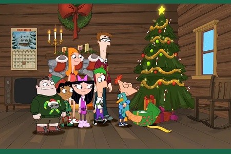 در این تصویر جشن کریسمس در انیمیشن فینیس و فرب به تصویر کشیده می شود.