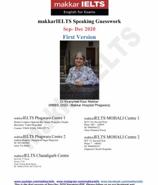 Makkar IELTS Speaking Sep-Dec 2020