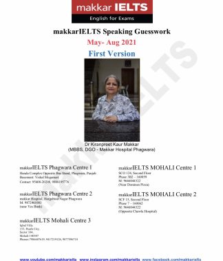 Makkar IELTS Speaking May-Aug First Version 2021