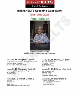 Makkar IELTS Speaking May-Aug First Version 2021