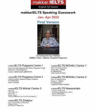 Makkar IELTS Speaking Jan-Apr First Version 2022