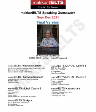 Makkar IELTS Speaking Guesswork Sep-Dec 2022